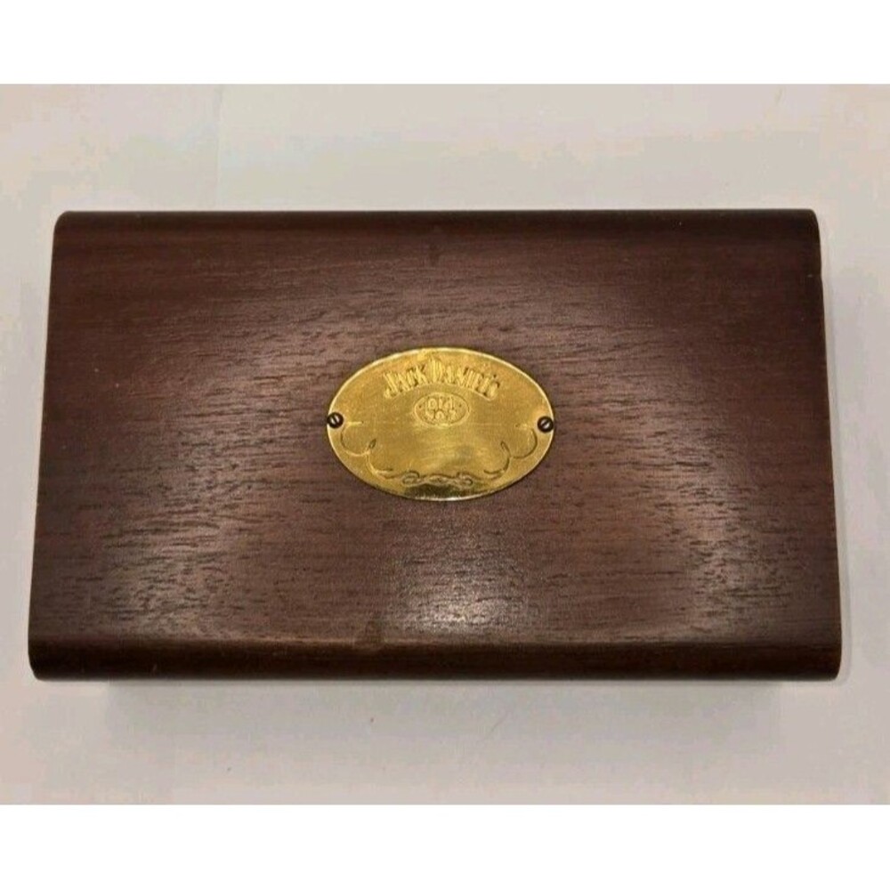 Jack Daniel's Wooden Jewelry Box with Bronze Emblem *Rare*
